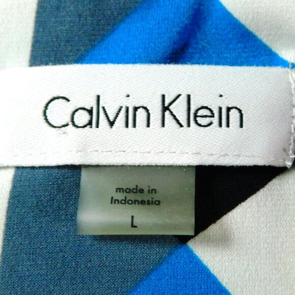 Calvin Klein Pleated Neck Sleeveless Geometric Career Top Size Large NWOT - Picture 9 of 12